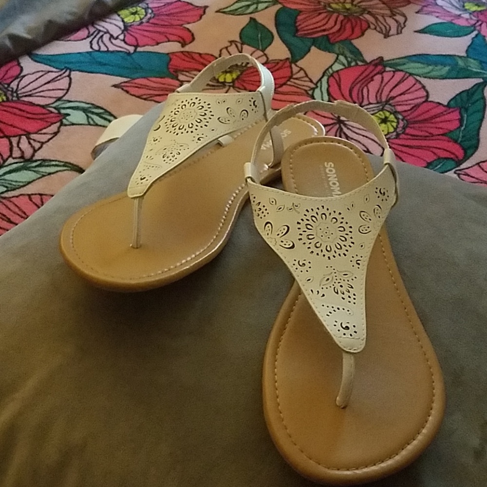 White sandals